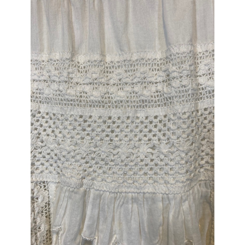 Kyra White Cotton Eyelet Lace Maxi Skirt Elastic Waist Boho Cottagecore Large - Picture 11 of 12